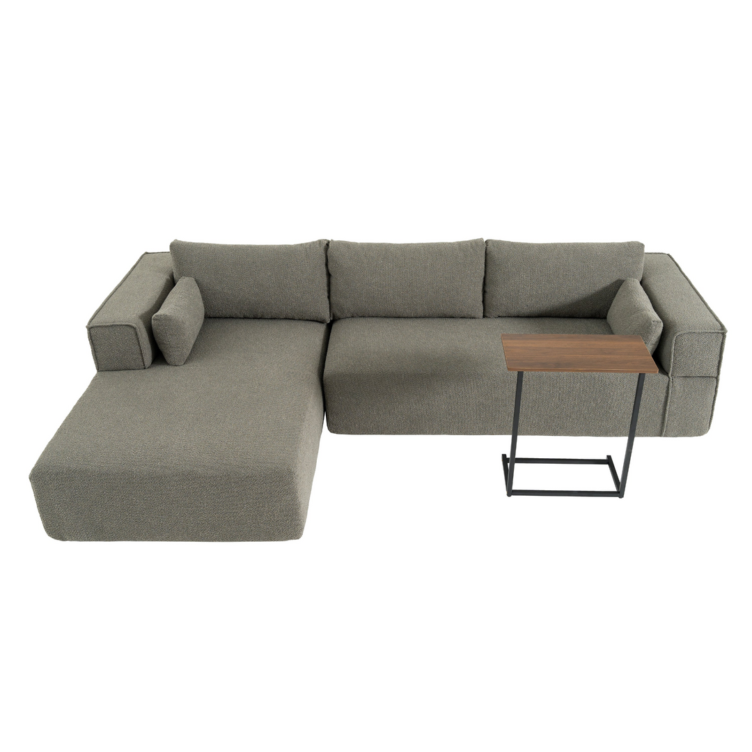 The Cannes Mediterranean Modular Wide Seat Boulce Sofa Sectional with Side Table - Mediterranean Italian Contemporary Home Decor Furniture
