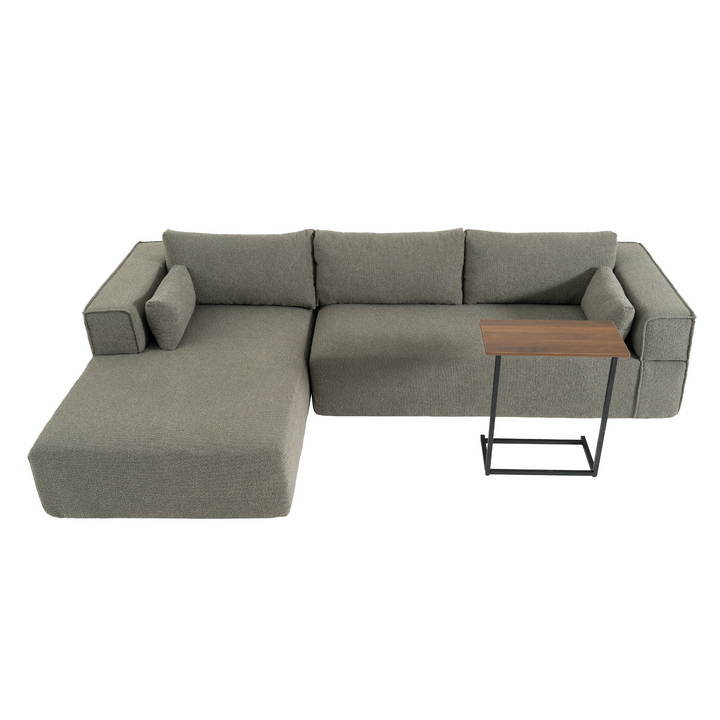 The Cannes Mediterranean Modular Wide Seat Boulce Sofa Sectional with Side Table - Mediterranean Italian Contemporary Home Decor Furniture