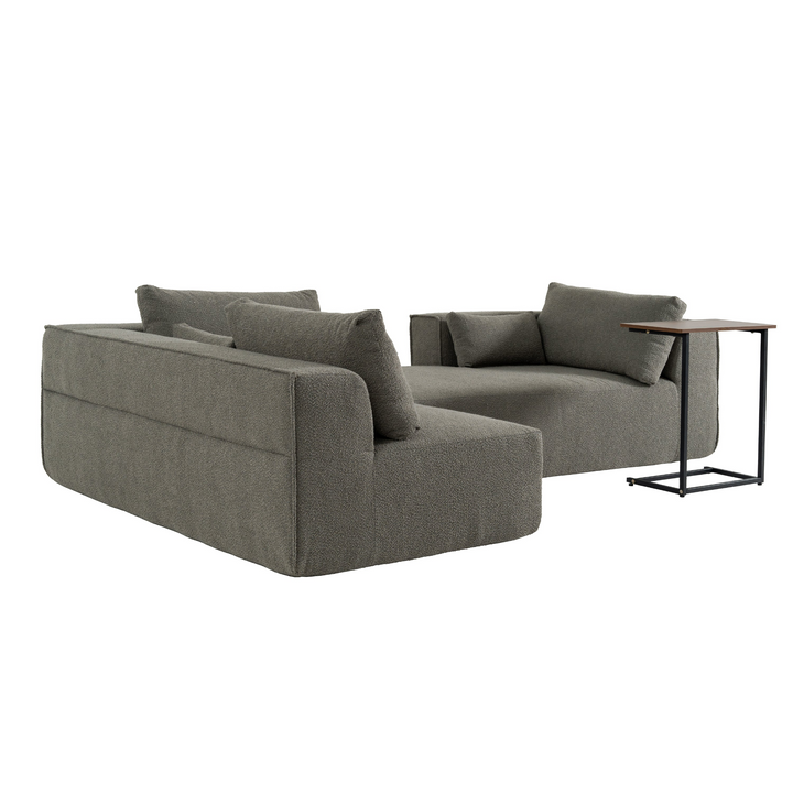 The Cannes Mediterranean Modular Wide Seat Boulce Sofa Sectional with Side Table - Mediterranean Italian Contemporary Home Decor Furniture