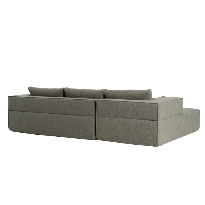 The Cannes Mediterranean Modular Wide Seat Boulce Sofa Sectional with Side Table - Mediterranean Italian Contemporary Home Decor Furniture