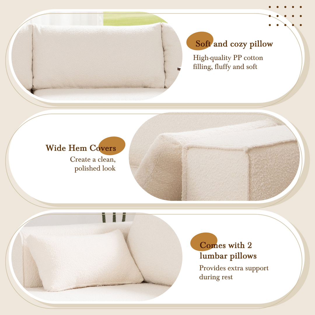 The Cannes Mediterranean Modular Wide Seat Boulce Sofa Sectional with Side Table - Mediterranean Italian Contemporary Home Decor Furniture