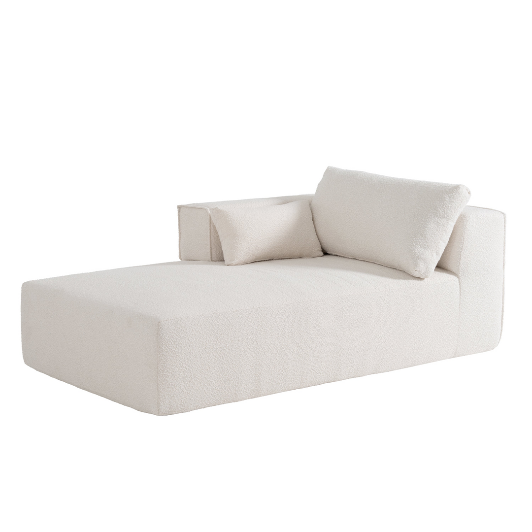 The Cannes Mediterranean Modular Wide Seat Boulce Sofa Sectional with Side Table - Mediterranean Italian Contemporary Home Decor Furniture