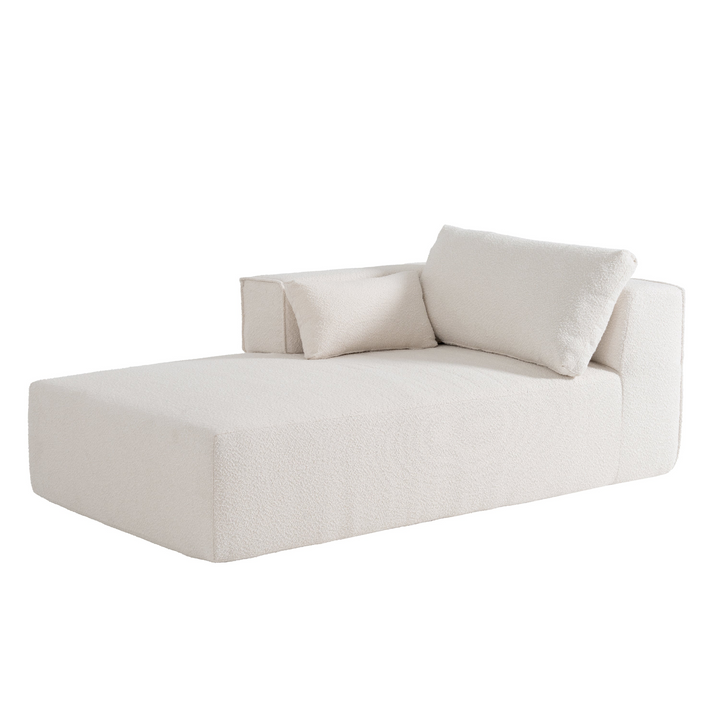 The Cannes Mediterranean Modular Wide Seat Boulce Sofa Sectional with Side Table - Mediterranean Italian Contemporary Home Decor Furniture