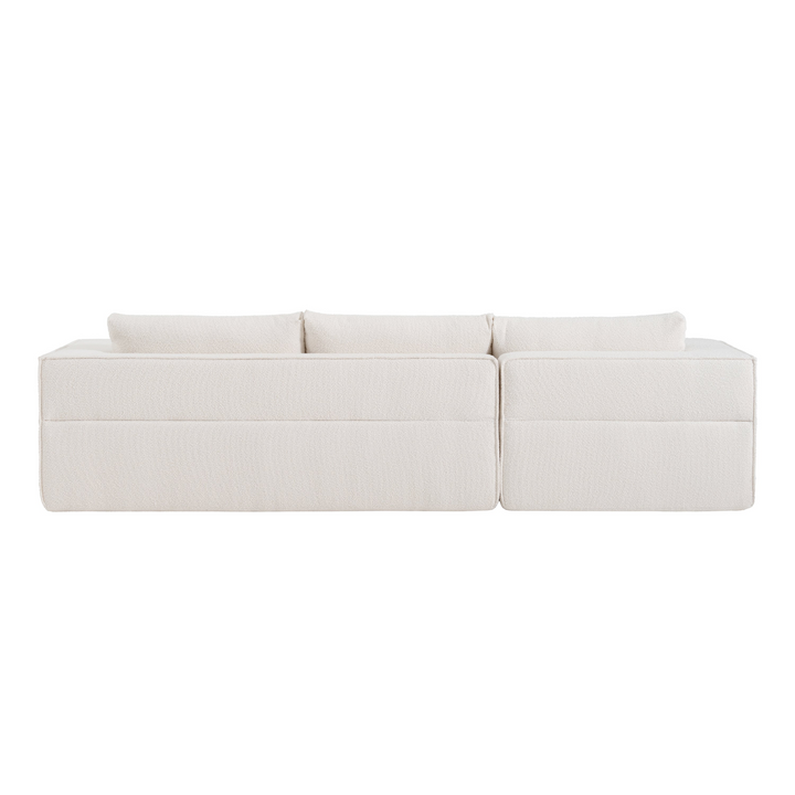 The Cannes Mediterranean Modular Wide Seat Boulce Sofa Sectional with Side Table - Mediterranean Italian Contemporary Home Decor Furniture