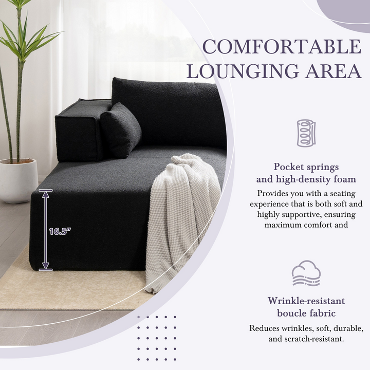 The Cannes Mediterranean Modular Wide Seat Boulce Sofa Sectional with Side Table - Mediterranean Italian Contemporary Home Decor Furniture