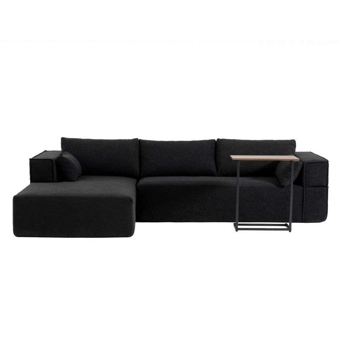 The Cannes Mediterranean Modular Wide Seat Boulce Sofa Sectional with Side Table - Mediterranean Italian Contemporary Home Decor Furniture