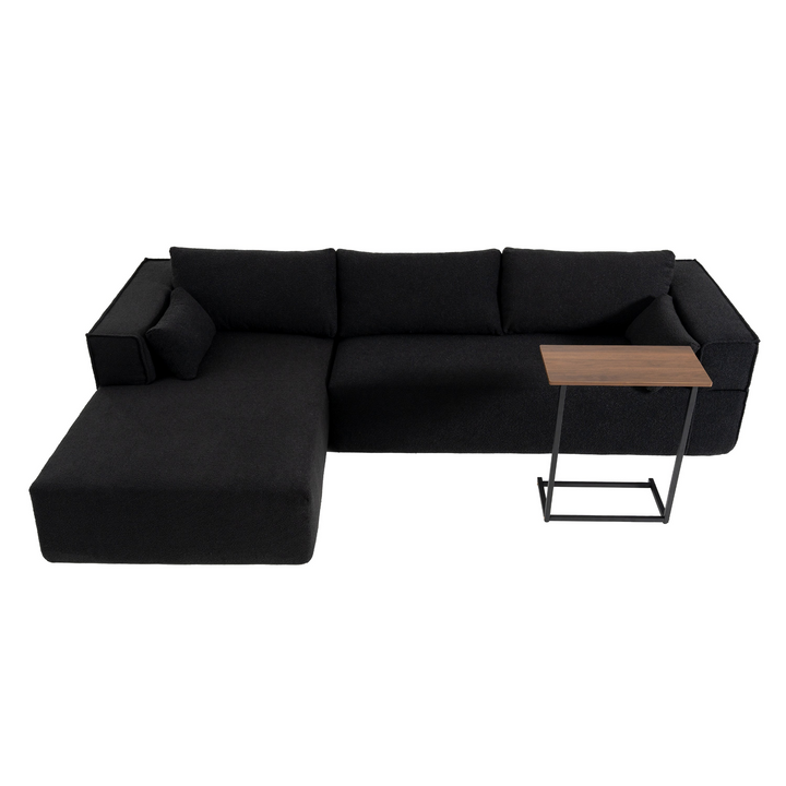 The Cannes Mediterranean Modular Wide Seat Boulce Sofa Sectional with Side Table - Mediterranean Italian Contemporary Home Decor Furniture