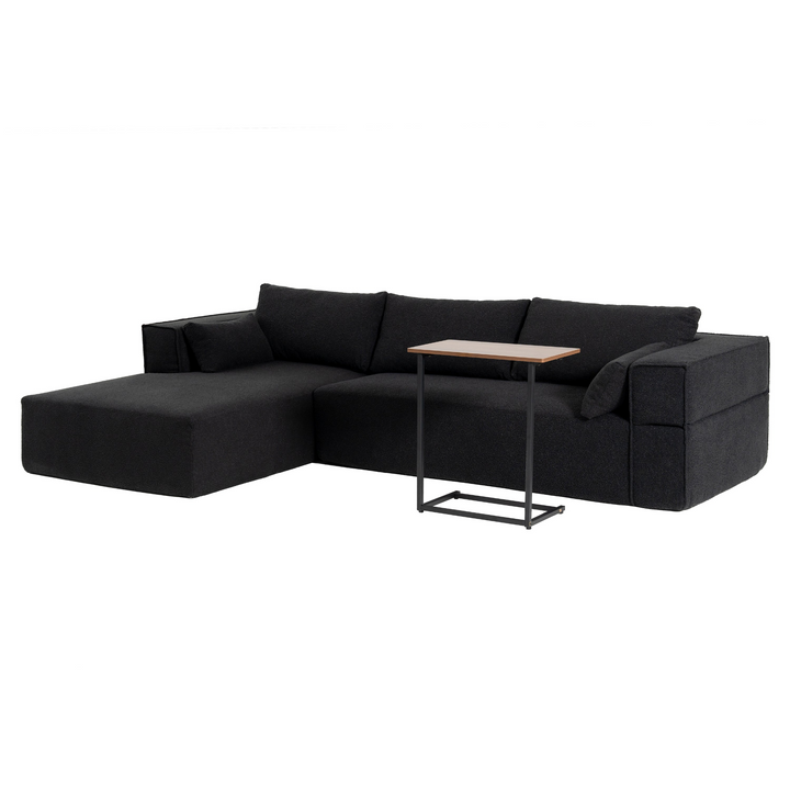 The Cannes Mediterranean Modular Wide Seat Boulce Sofa Sectional with Side Table - Mediterranean Italian Contemporary Home Decor Furniture