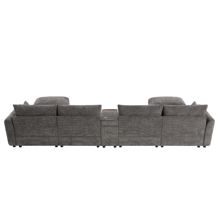Valletta Grande Gray U-Shape Modular Contemporary sofa Mediterranean U-Shape Sofa - Mediterranean Tuscan Contemporary Home Decor Furniture
