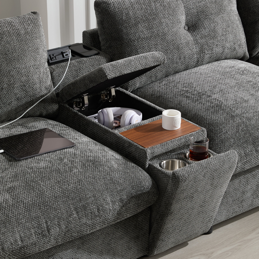 Valletta Grande Gray U-Shape Modular Contemporary sofa Mediterranean U-Shape Sofa - Mediterranean Tuscan Contemporary Home Decor Furniture