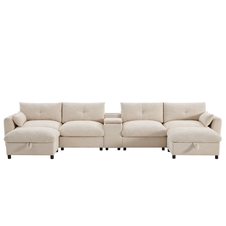 Valletta Grande Gray U-Shape Modular Contemporary sofa Mediterranean U-Shape Sofa - Mediterranean Tuscan Contemporary Home Decor Furniture