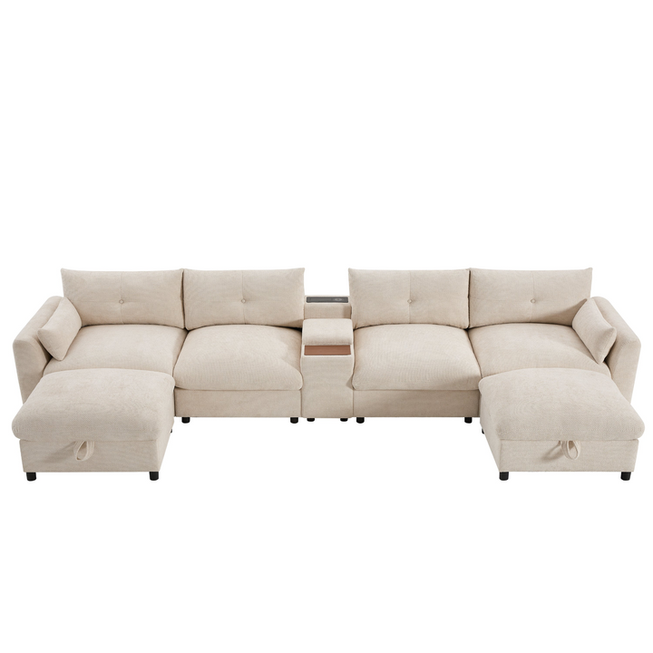 Valletta Grande Gray U-Shape Modular Contemporary sofa Mediterranean U-Shape Sofa - Mediterranean Tuscan Contemporary Home Decor Furniture