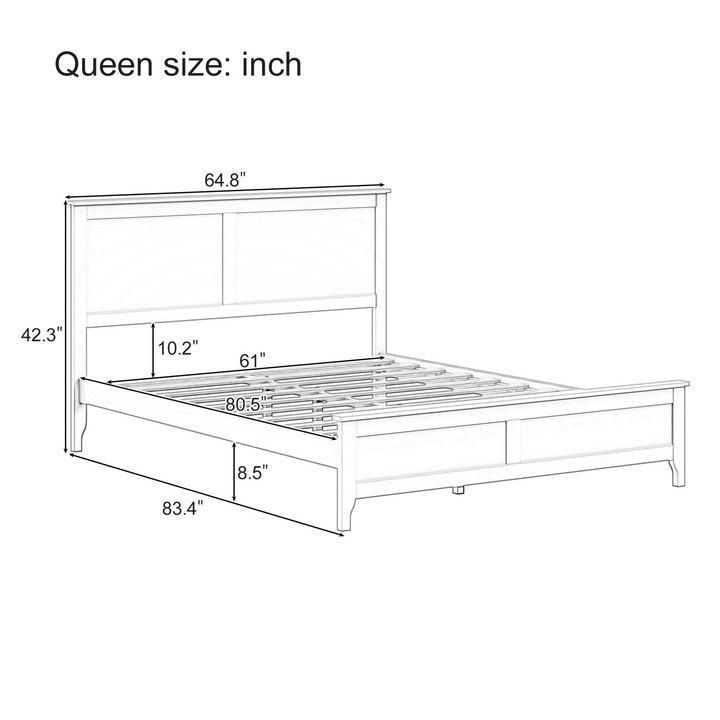 Buy farmhouse furniture Modern Farmhouse Cottage Solid Wood Platform Bed - Modern Cottage Farmhouse Furniture