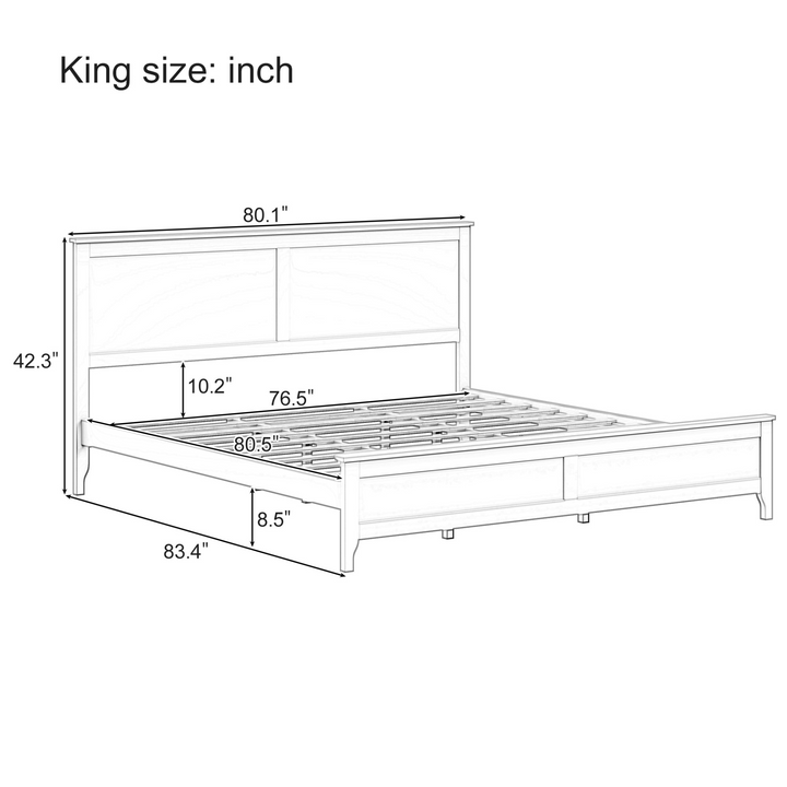 Buy farmhouse furniture Modern Farmhouse Cottage Solid Wood Platform Bed - Modern Cottage Farmhouse Furniture