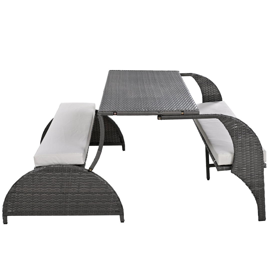 Buy farmhouse furniture Versatile Outdoor Loveseat Convertible to Four Seats & Table - Ideal for Gardens, Lawns, and Patios - Modern Cottage Farmhouse Furniture