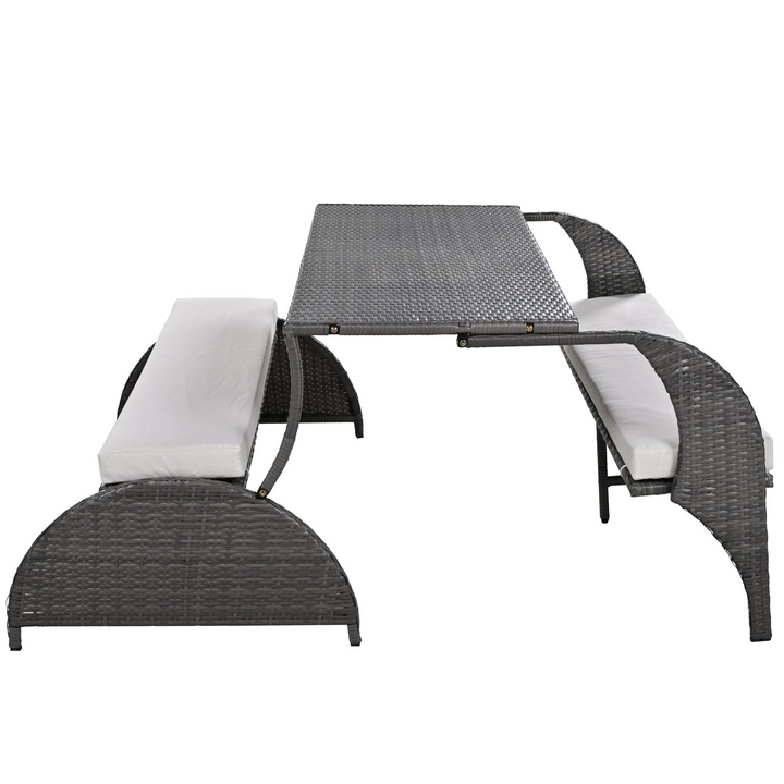 Buy farmhouse furniture Versatile Outdoor Loveseat Convertible to Four Seats & Table - Ideal for Gardens, Lawns, and Patios - Modern Cottage Farmhouse Furniture