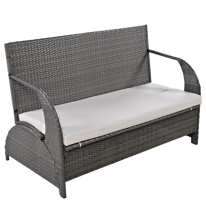 Buy farmhouse furniture Versatile Outdoor Loveseat Convertible to Four Seats & Table - Ideal for Gardens, Lawns, and Patios - Modern Cottage Farmhouse Furniture