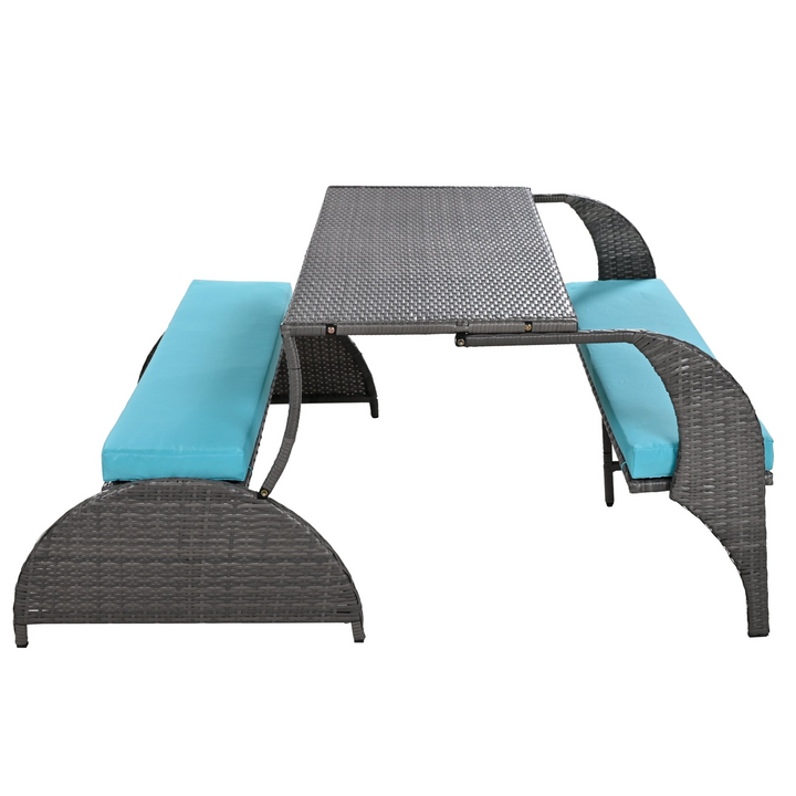 Buy farmhouse furniture Versatile Outdoor Loveseat Convertible to Four Seats & Table - Ideal for Gardens, Lawns, and Patios - Modern Cottage Farmhouse Furniture