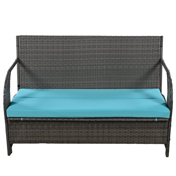 Buy farmhouse furniture Versatile Outdoor Loveseat Convertible to Four Seats & Table - Ideal for Gardens, Lawns, and Patios - Modern Cottage Farmhouse Furniture