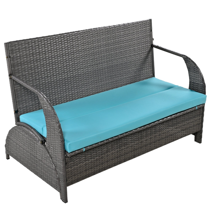 Buy farmhouse furniture Versatile Outdoor Loveseat Convertible to Four Seats & Table - Ideal for Gardens, Lawns, and Patios - Modern Cottage Farmhouse Furniture