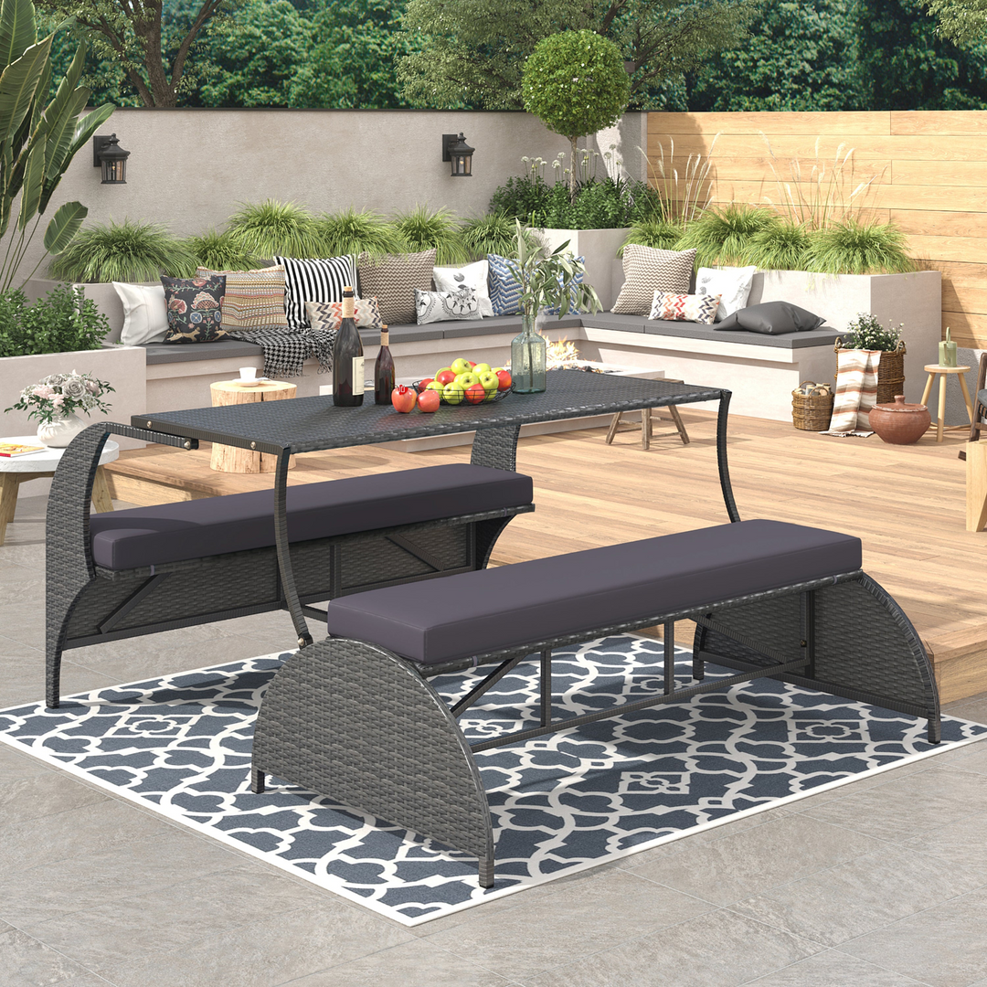 Buy farmhouse furniture Versatile Outdoor Loveseat Convertible to Four Seats & Table - Ideal for Gardens, Lawns, and Patios - Modern Cottage Farmhouse Furniture