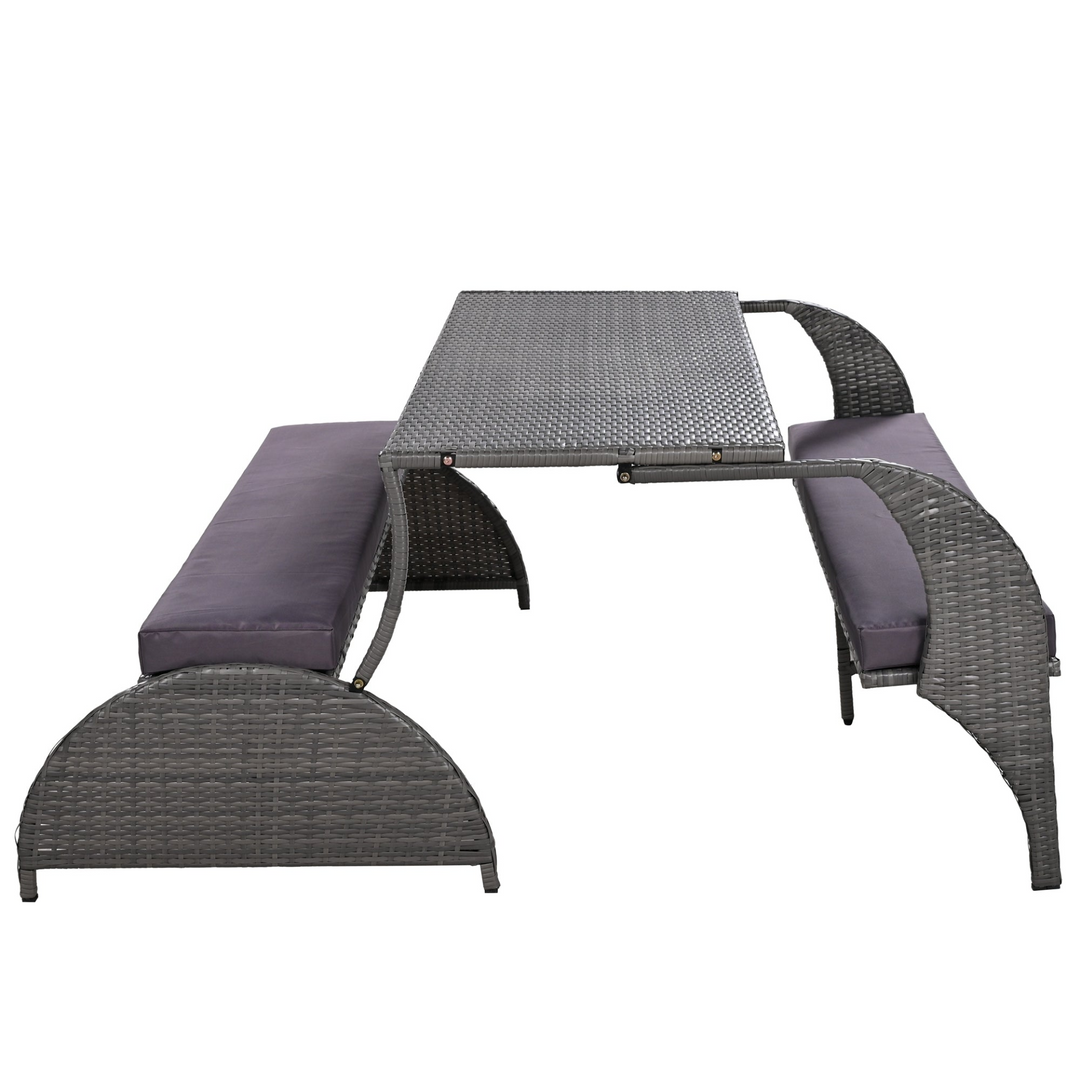 Buy farmhouse furniture Versatile Outdoor Loveseat Convertible to Four Seats & Table - Ideal for Gardens, Lawns, and Patios - Modern Cottage Farmhouse Furniture