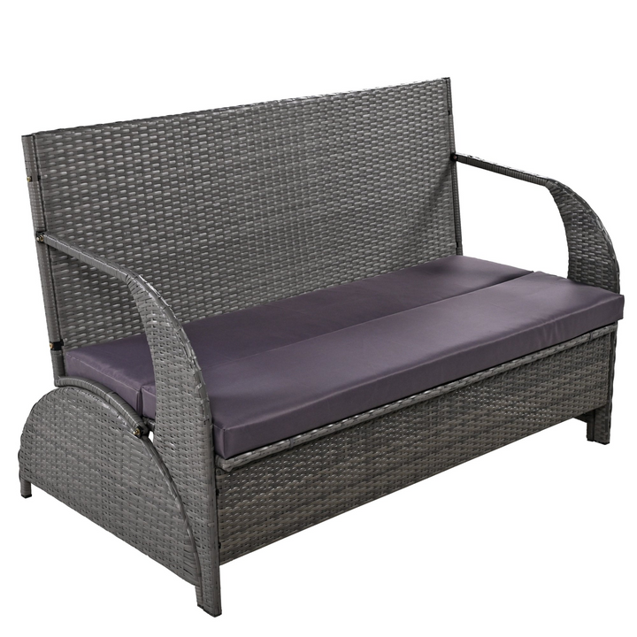 Buy farmhouse furniture Versatile Outdoor Loveseat Convertible to Four Seats & Table - Ideal for Gardens, Lawns, and Patios - Modern Cottage Farmhouse Furniture