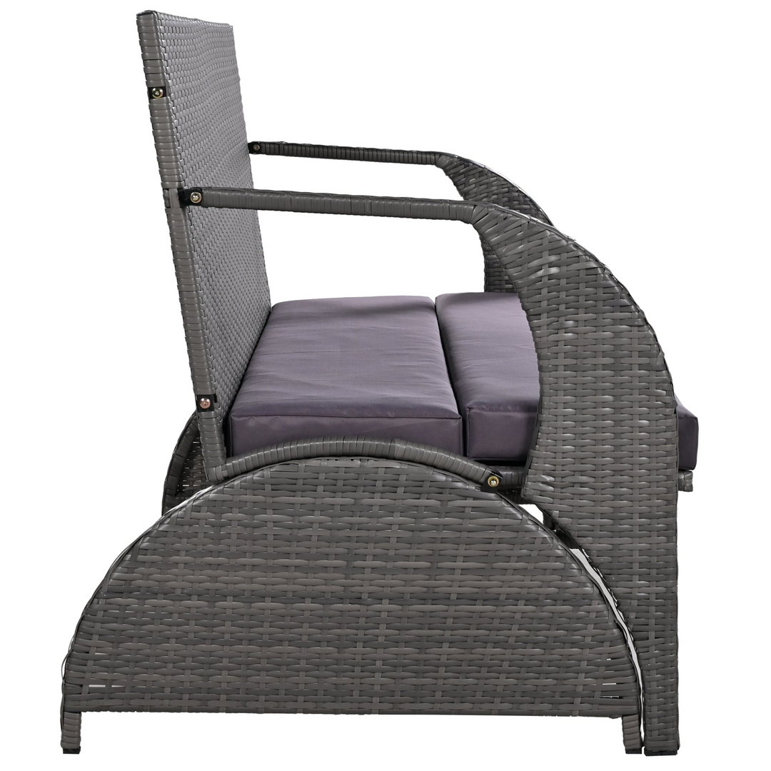 Buy farmhouse furniture Versatile Outdoor Loveseat Convertible to Four Seats & Table - Ideal for Gardens, Lawns, and Patios - Modern Cottage Farmhouse Furniture