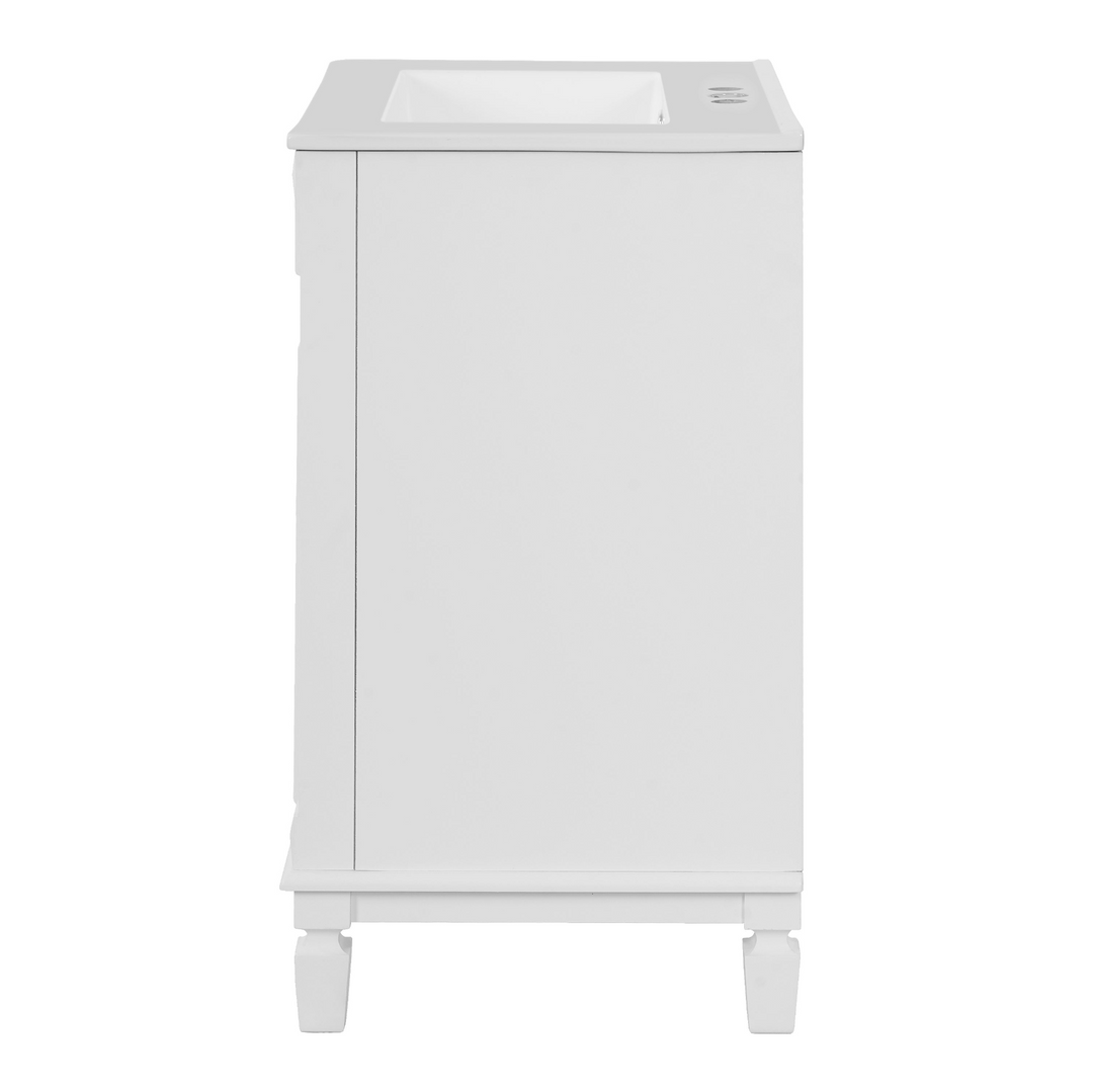 Buy farmhouse furniture Modern Bathroom Vanity with Integrated Sink, Soft-Closing Storage Cabinet - Durable Wood & MDF - Easy-to-Clean Ceramic Basin - Adjustable Shelf - 24" - Modern Cottage Farmhouse Furniture