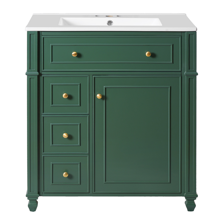 Buy farmhouse furniture Farmhouse Bathroom Vanity | Ceramic Sink Basin, Soft-Close Doors &amp; Storage Cabinet - Modern Cottage Farmhouse Furniture