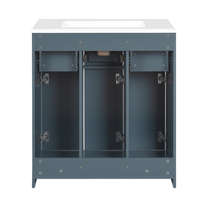 Buy farmhouse furniture Modern Bathroom Vanity Cabinet with Ceramic Sink, Drawers &amp; Storage for Bathroom Organization - Modern Cottage Farmhouse Furniture