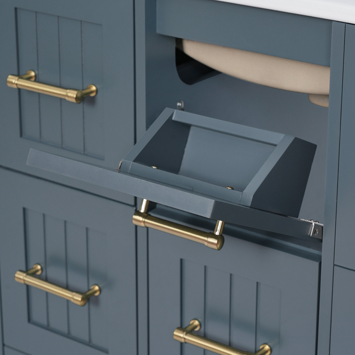 Buy farmhouse furniture Modern Bathroom Vanity Cabinet with Ceramic Sink, Drawers &amp; Storage for Bathroom Organization - Modern Cottage Farmhouse Furniture