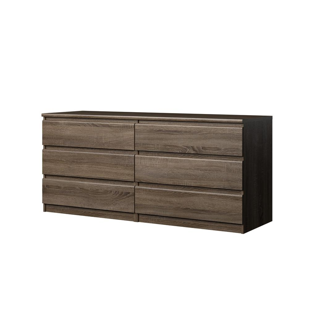 Boho Aesthetic Scottsdale 6 Drawer Double Dresser, Truffle | Biophilic Design Airbnb Decor Furniture 