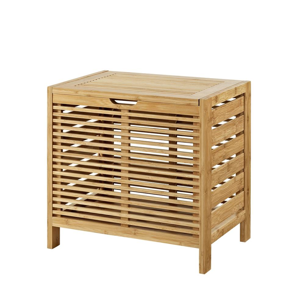 Boho Aesthetic Eco Friendly Bamboo Hamper | Biophilic Design Airbnb Decor Furniture 