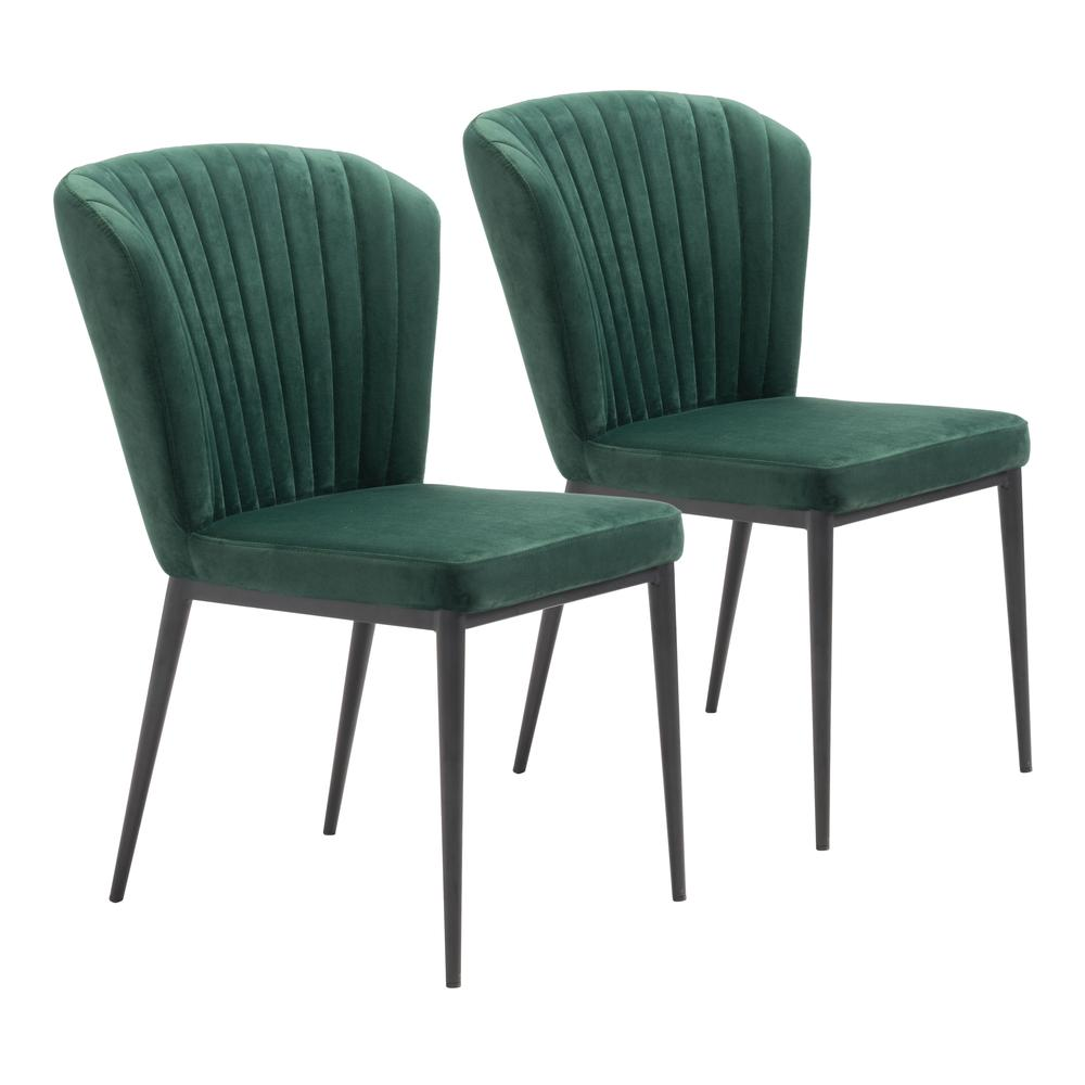 Boho Aesthetic Tolivere | Luxury Green Upholstery Dining Chair (Set of 2) | Biophilic Design Airbnb Decor Furniture 