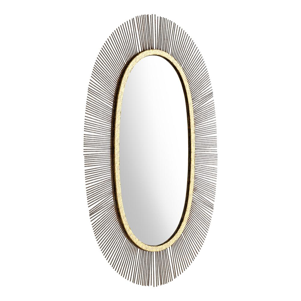 Boho Aesthetic Juju Oval Mirror Black & Gold | Biophilic Design Airbnb Decor Furniture 