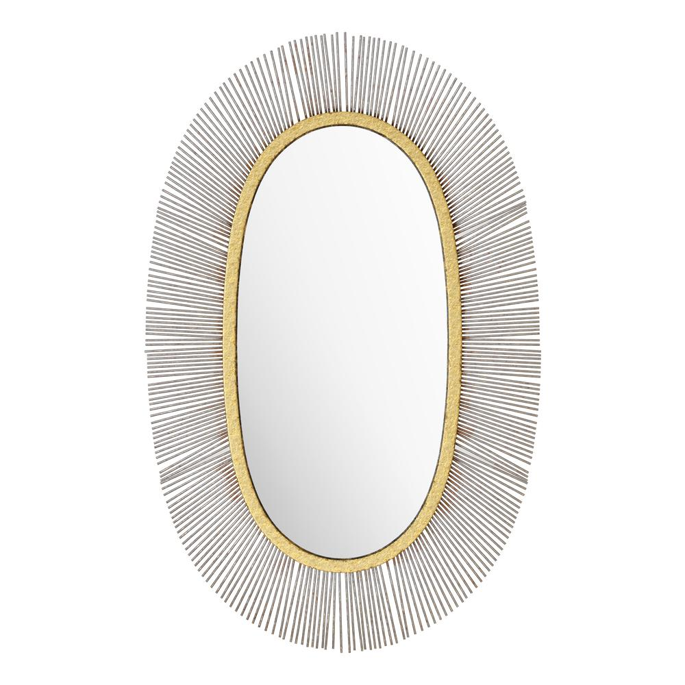 Boho Aesthetic Juju Oval Mirror Black & Gold | Biophilic Design Airbnb Decor Furniture 