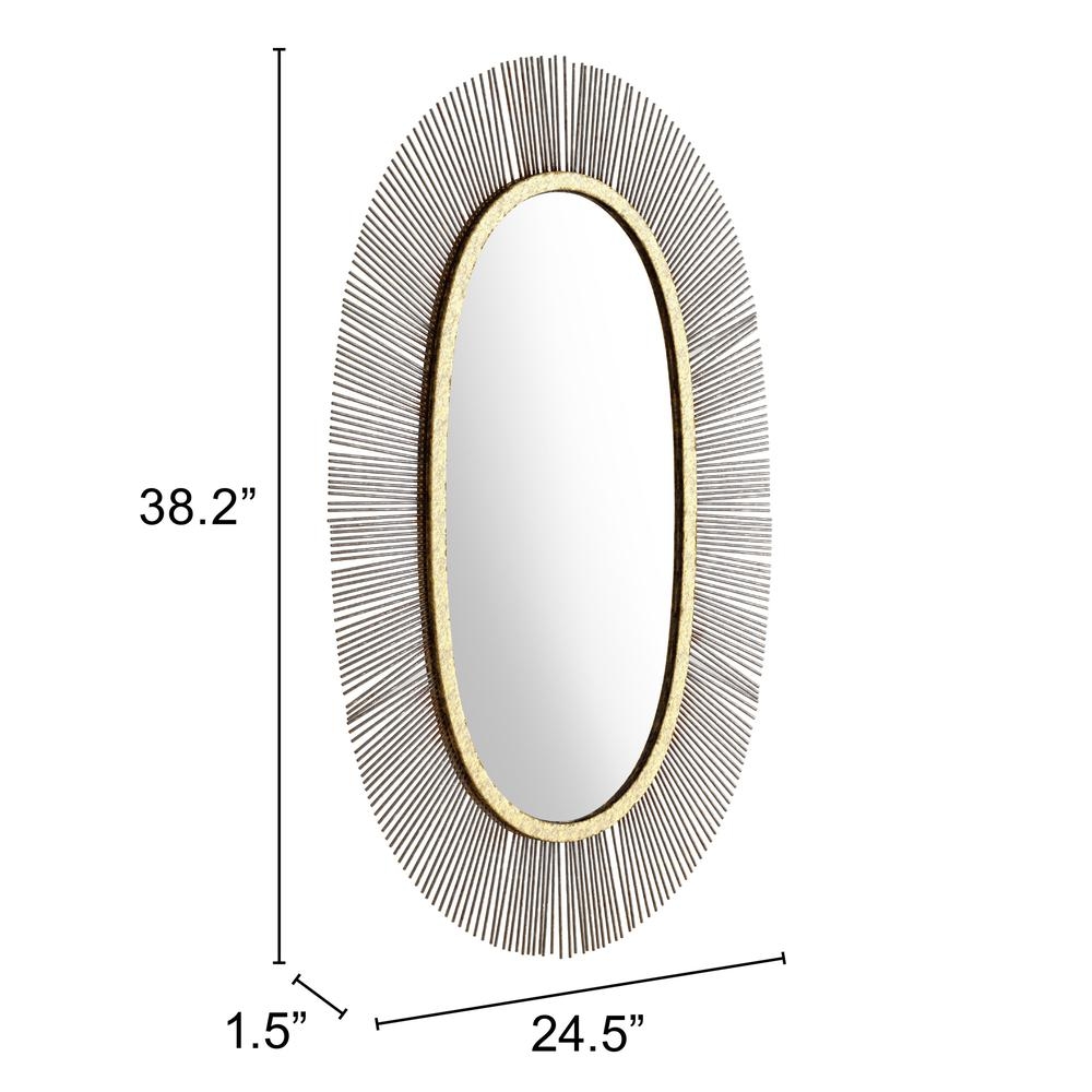 Boho Aesthetic Juju Oval Mirror Black & Gold | Biophilic Design Airbnb Decor Furniture 