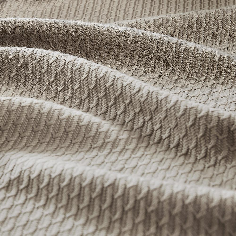 Boho Aesthetic 100% Certified Egyptian Cotton Blanket - King - Khaki | Biophilic Design Airbnb Decor Furniture 