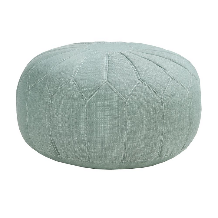 Boho Aesthetic Siena Round Pouf Ottoman | Biophilic Design Airbnb Decor Furniture 