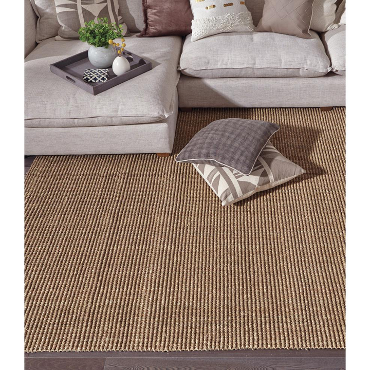 Boho Aesthetic Shore  Hand-woven Seagrass Area Rug  Natural 9x12 | Biophilic Design Airbnb Decor Furniture 