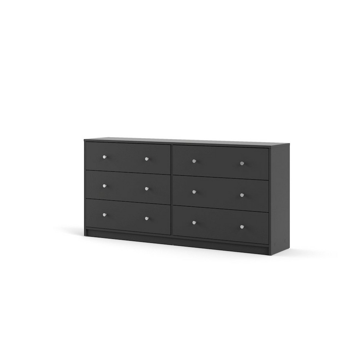 Boho Aesthetic Portland 6 Drawer Double Dresser, Grey | Biophilic Design Airbnb Decor Furniture 