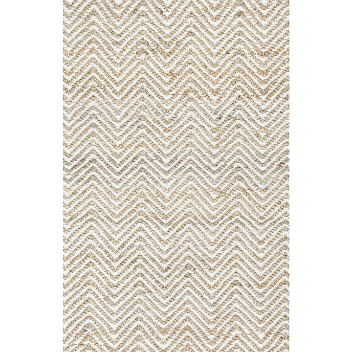 Boho Aesthetic Large Hand Woven Flatweave Pile Jute/ Wool Rug, 8' x 10' | Biophilic Design Airbnb Decor Furniture 