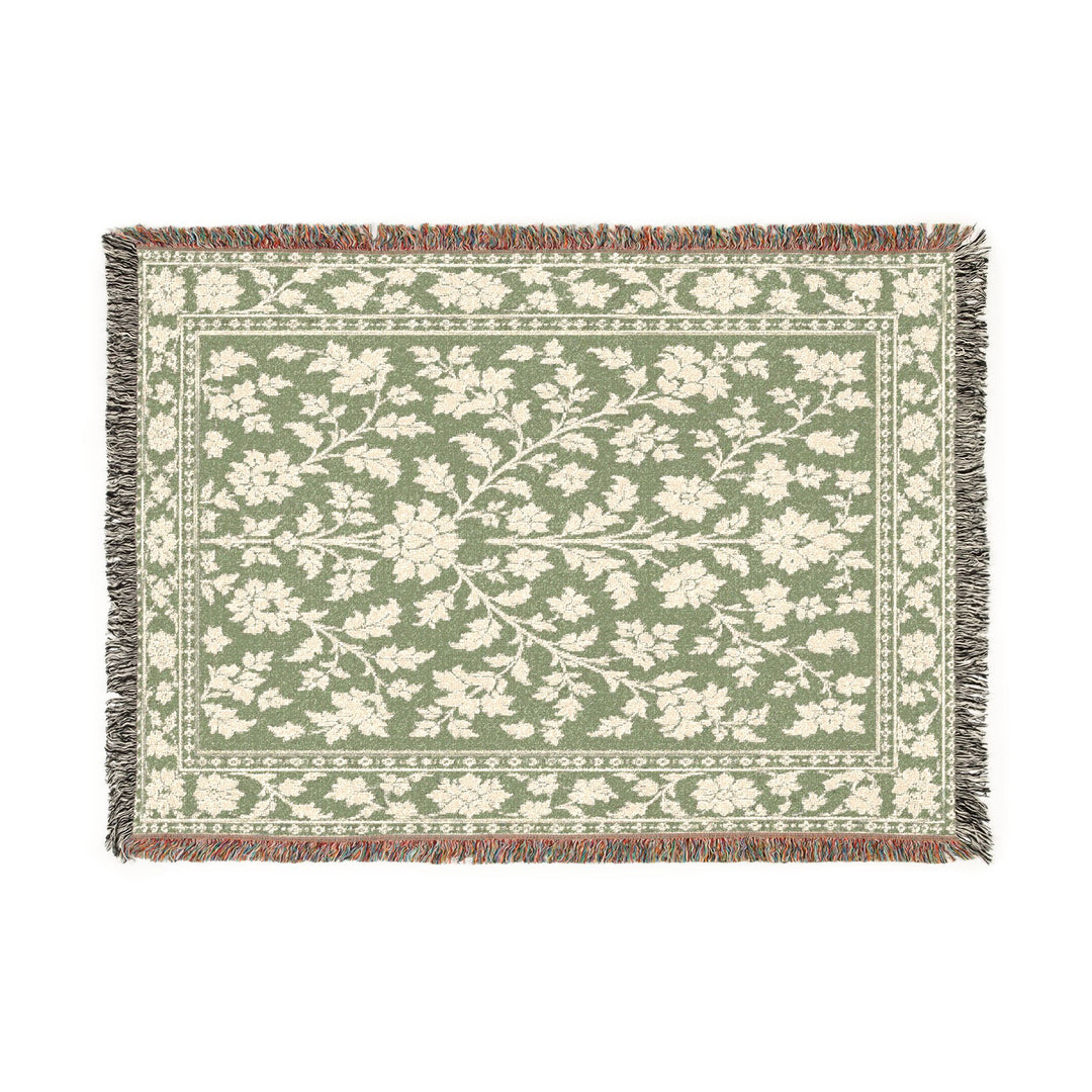 Buy farmhouse furniture Cream Lily Cove Sage &amp; Cream Woven Blanket By. Artisan Blooms - Modern Cottage Farmhouse Furniture