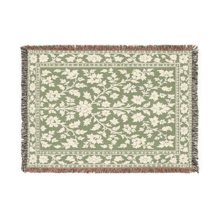 Buy farmhouse furniture Cream Lily Cove Sage &amp; Cream Woven Blanket By. Artisan Blooms - Modern Cottage Farmhouse Furniture