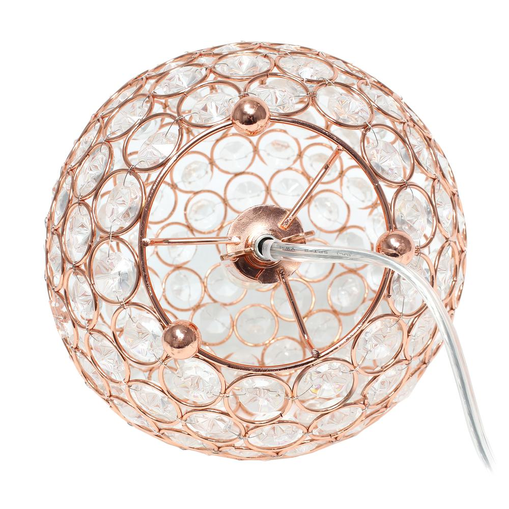 Boho Aesthetic Contemporary Modern Mid Century Rose Gold Crystal Ball Sequin Table Lamp | Biophilic Design Airbnb Decor Furniture 