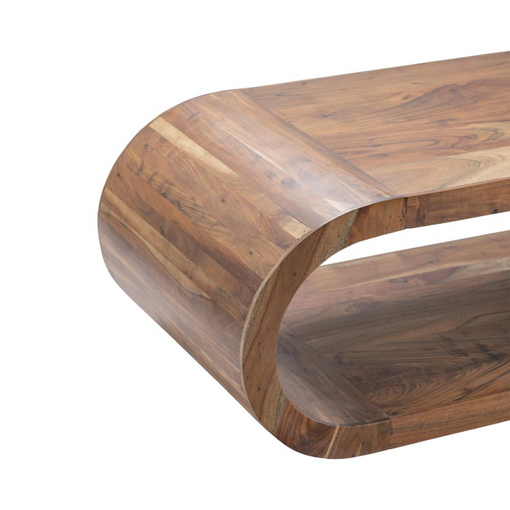 Boho Aesthetic The Wood Cocktail Table Brown Wood 51x23x18" Modern Style | Biophilic Design Airbnb Decor Furniture 