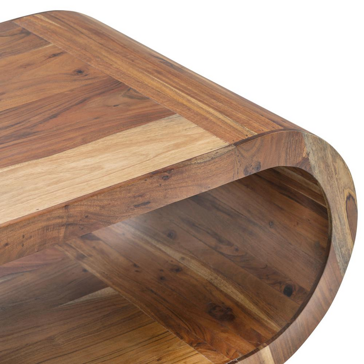 Boho Aesthetic The Wood Cocktail Table Brown Wood 51x23x18" Modern Style | Biophilic Design Airbnb Decor Furniture 