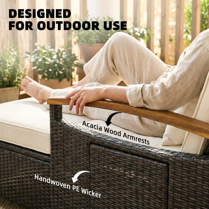 Buy farmhouse furniture Rattan Beige Modern Cottage Farmhouse Style Sofa Couch Sectional Daybed Outdoor Daybed - Modern Cottage Farmhouse Furniture