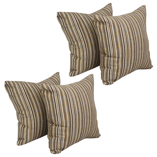 17-inch Jacquard Throw Pillows with Inserts (Set of 4) 9910-S4-ID-148 - Mediterranean Italian Contemporary Home Decor Furniture